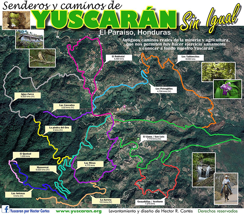 mapa de senderos yuscaran